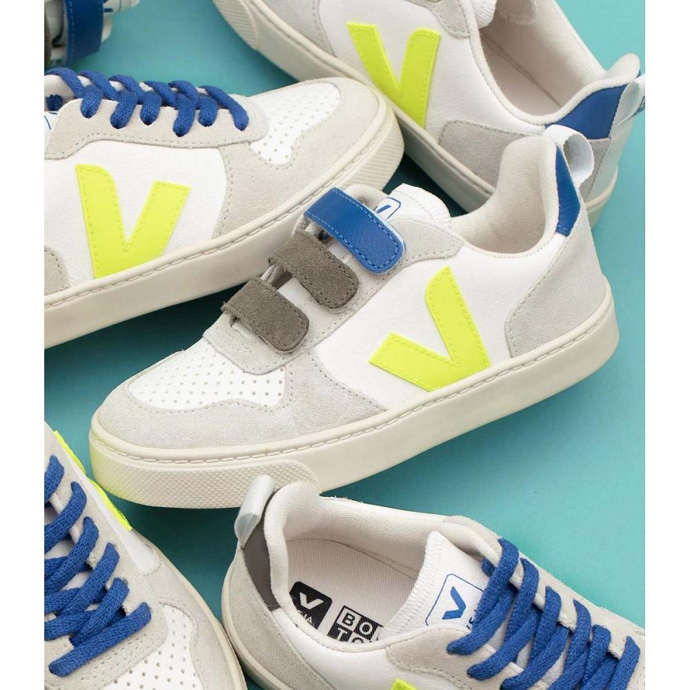 Zapatos Veja V-12 BONTON Niños White/Blue | MX 753FDN